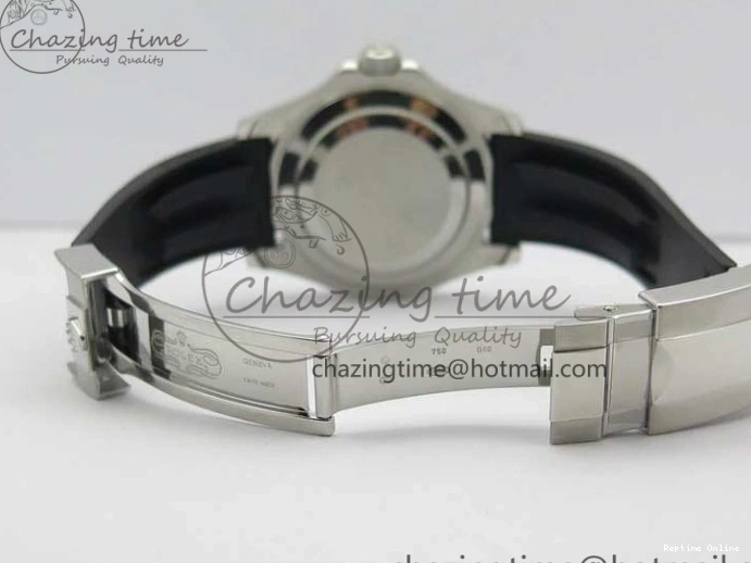 0130 Yacht-Master 116655 ARF SS Custom Made Black Ceramic Bezel on Oysterflex Rubber Strap A HighPerformance 3064